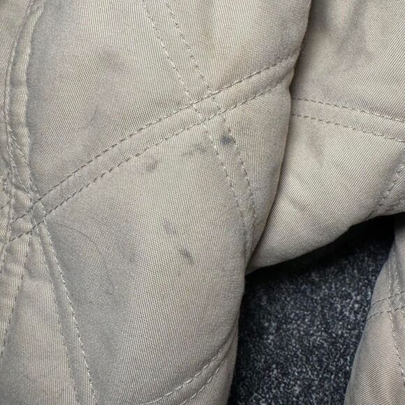 Chaps Ralph Lauren Men’s Quilted Jacket Size Large Beige Tan Corduroy Collar - Picture 4 of 7